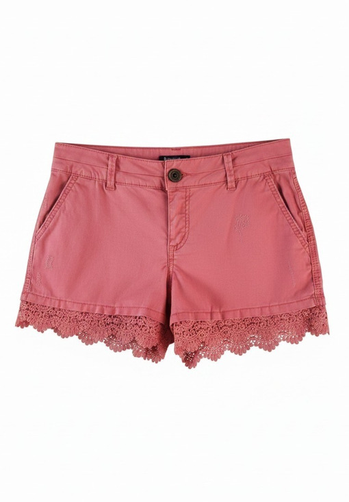 Maurices Pants - 2/$15 MAURICES Distressed Coral Lace Trimmed Mid Rise Shorts in Women's Size 5/6